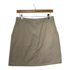 IZOD Skirt Girls Size 13 Khaki Approved School Ware Pocket Minimal Prep Classic